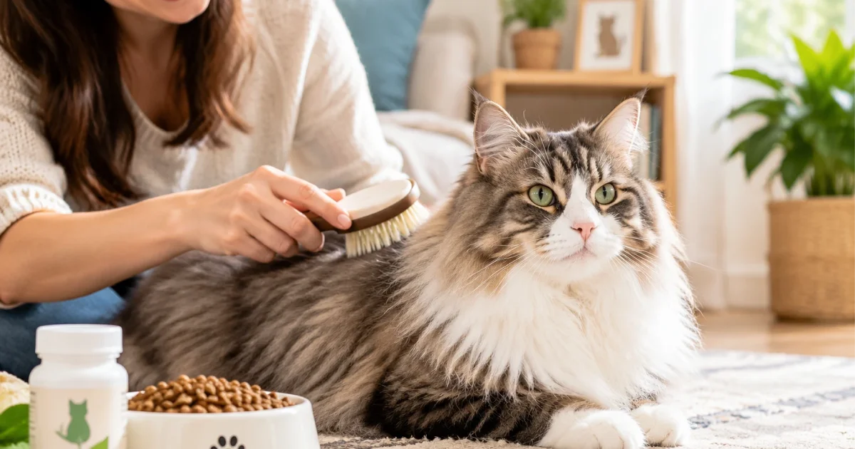 برای ریزش موی گربه چه باید کرد؟ ۵ راهکار طلایی و بهترین مکمل‌ها