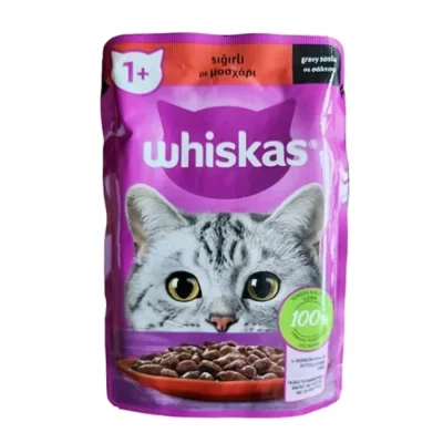 پوچ پته گربه ویسکاس با طعم گوشت گاو – 75 گرم