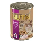 کنسرو چانک گربه بالغ نوتری پت با طعم مرغ و برنج در سس – 425 گرم