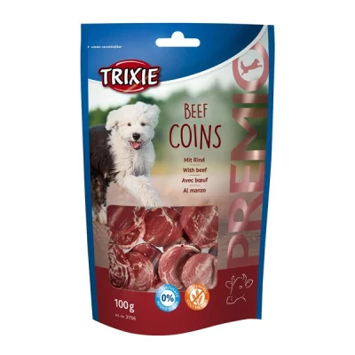 تشویقی سگ تریکسی با طعم گوشت گاو مدل Beef Coins – 100 گرم