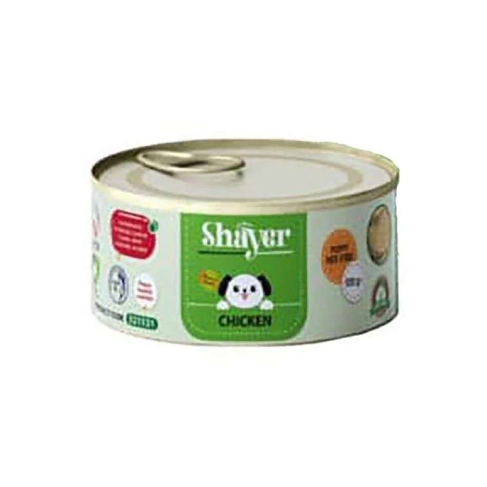 jsm3htzi.jpg کنسرو پته توله سگ شایر با طعم مرغ – 120 گرم