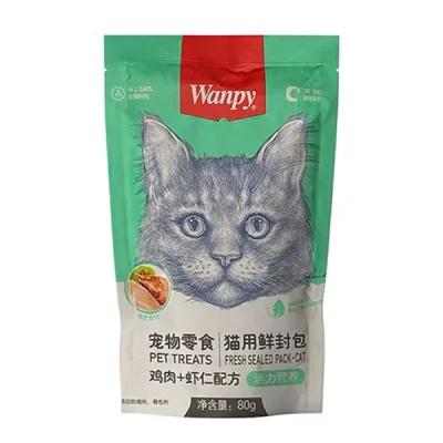 پوچ گربه ونپی با طعم مرغ و میگو – 80 گرم