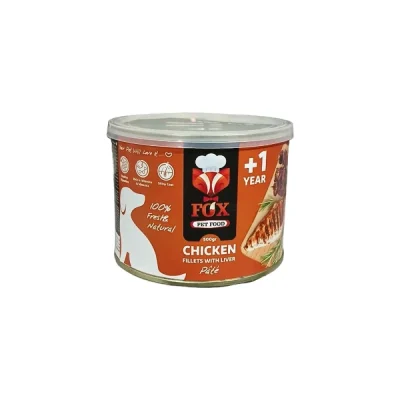پته سگ فاکس با طعم فیله مرغ و جگر – 500 گرم