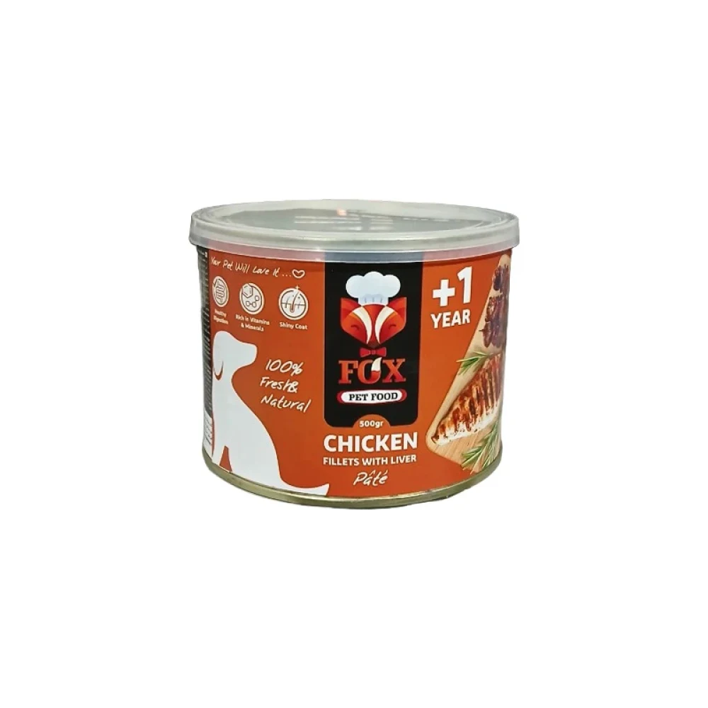 kefp3d1y-1.webp پته سگ فاکس با طعم فیله مرغ و جگر – 500 گرم