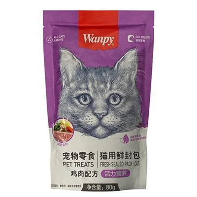پوچ گربه ونپی با طعم مرغ و هویج و ذرت – 80 گرم