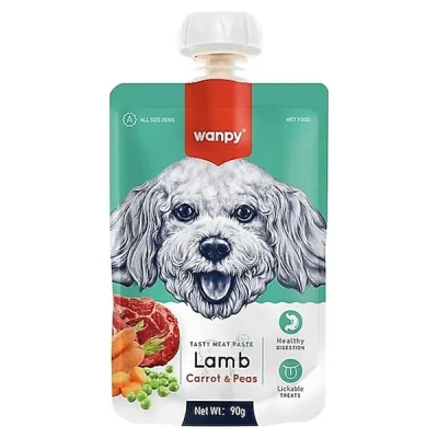 پودینگ سگ ونپی با طعم گوشت بره و هویج و نخود فرنگی – 90 گرم