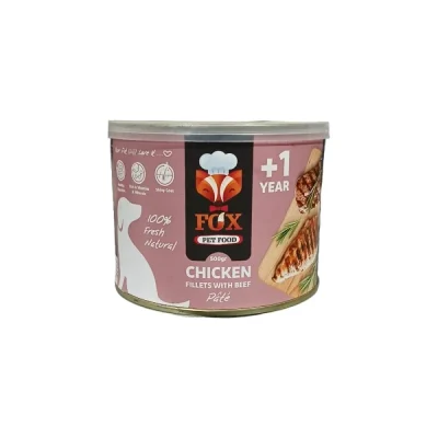 کنسرو پته سگ فاکس با طعم فیله مرغ و بیف – 500 گرم