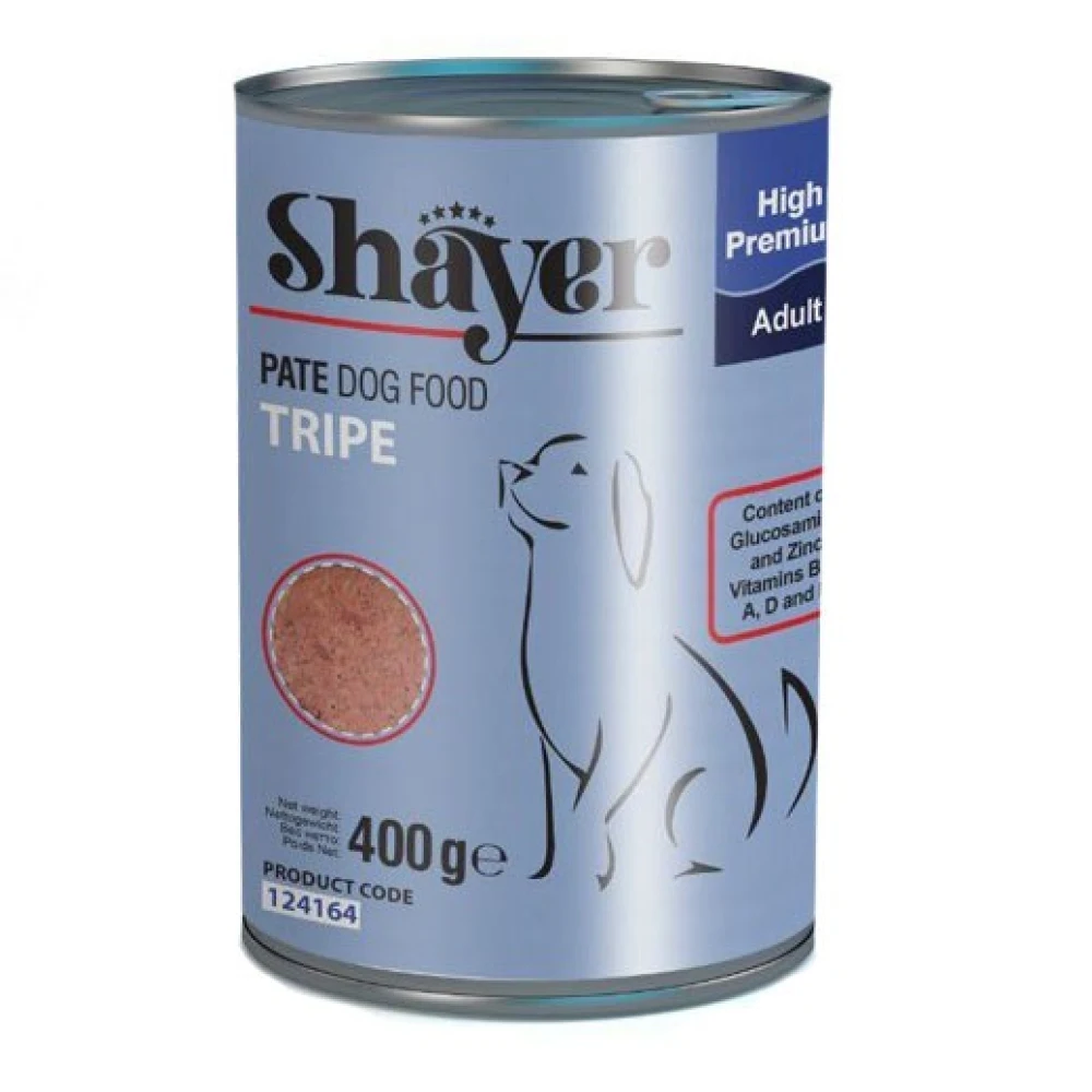 vraxgfp9.jpg کنسرو پته سگ بالغ شایر با سیرابی – 400 گرم